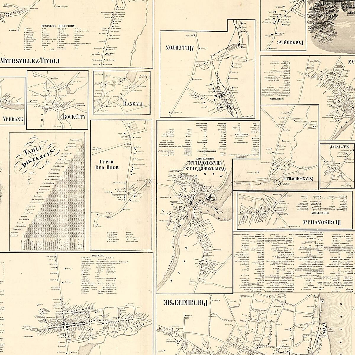 This old map of Map of Dutchess County, New York : from Actual Surveys from 1858 was created by Chas. (Charles) Bachman, G. H. Corey, John E. Gillette, Robert Pearsall Smith in 1858