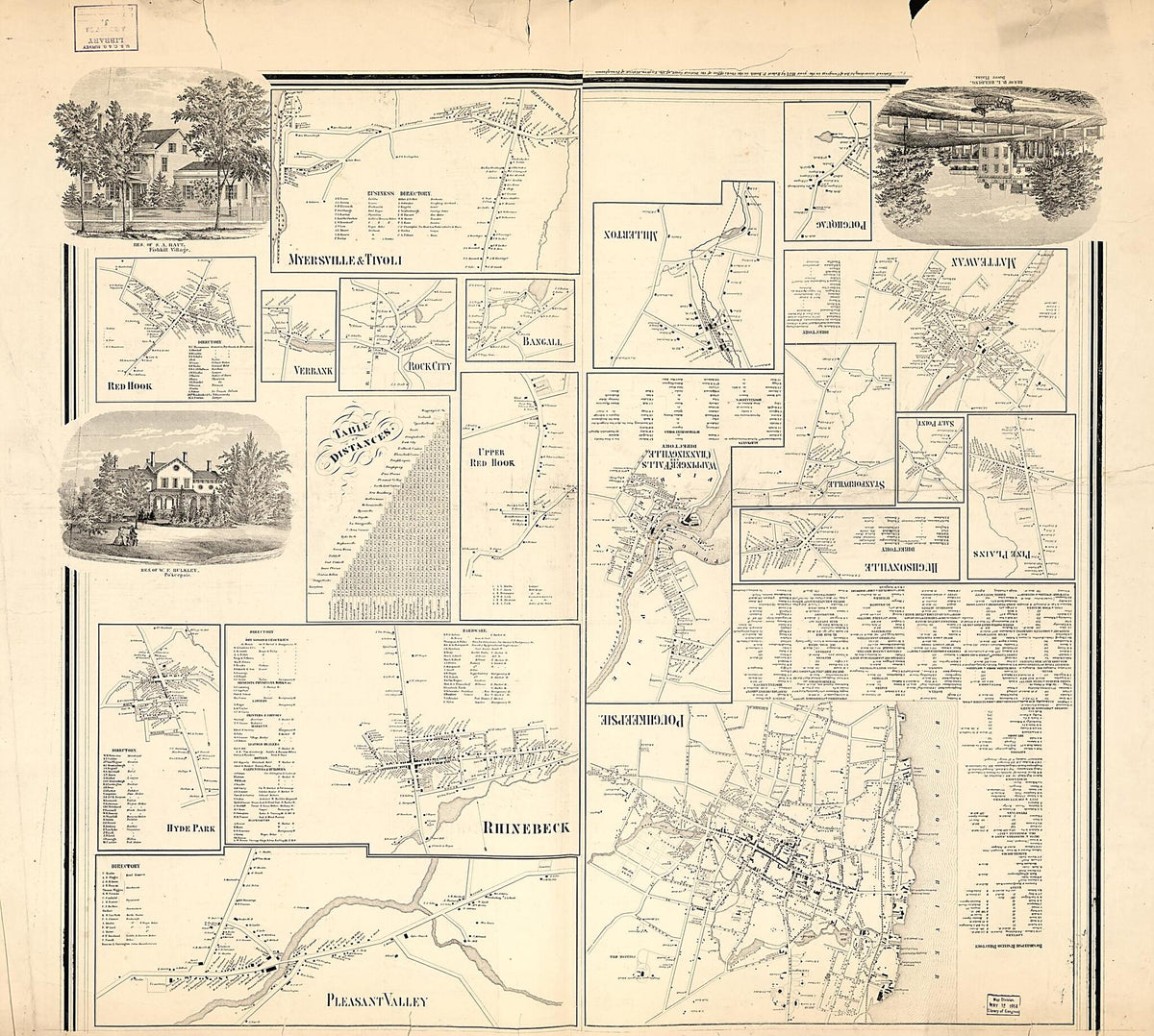 Map of Dutchess County, New York : from Actual Surveys 1858 by Relic Map Company