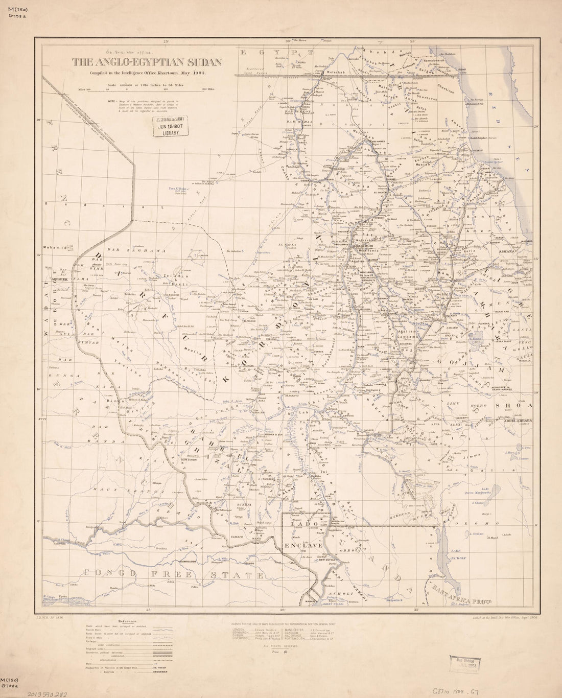 This old map of Egyptian Sudan from 1904 was created by Great Britain. War Office. General Staff. Geographical Section, Great Britain. War Office. Intelligence Division in 1904