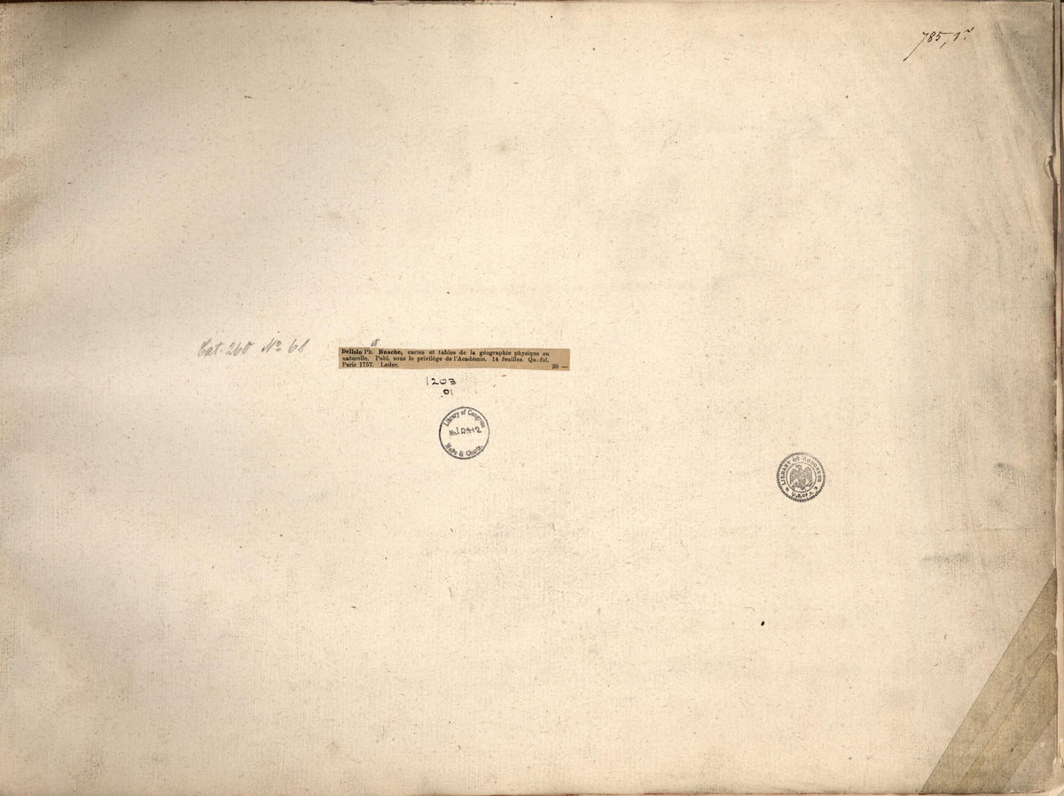 Cartes Et Tables De La Géographie Physique Ou Naturelle 1757 by Relic Map Company