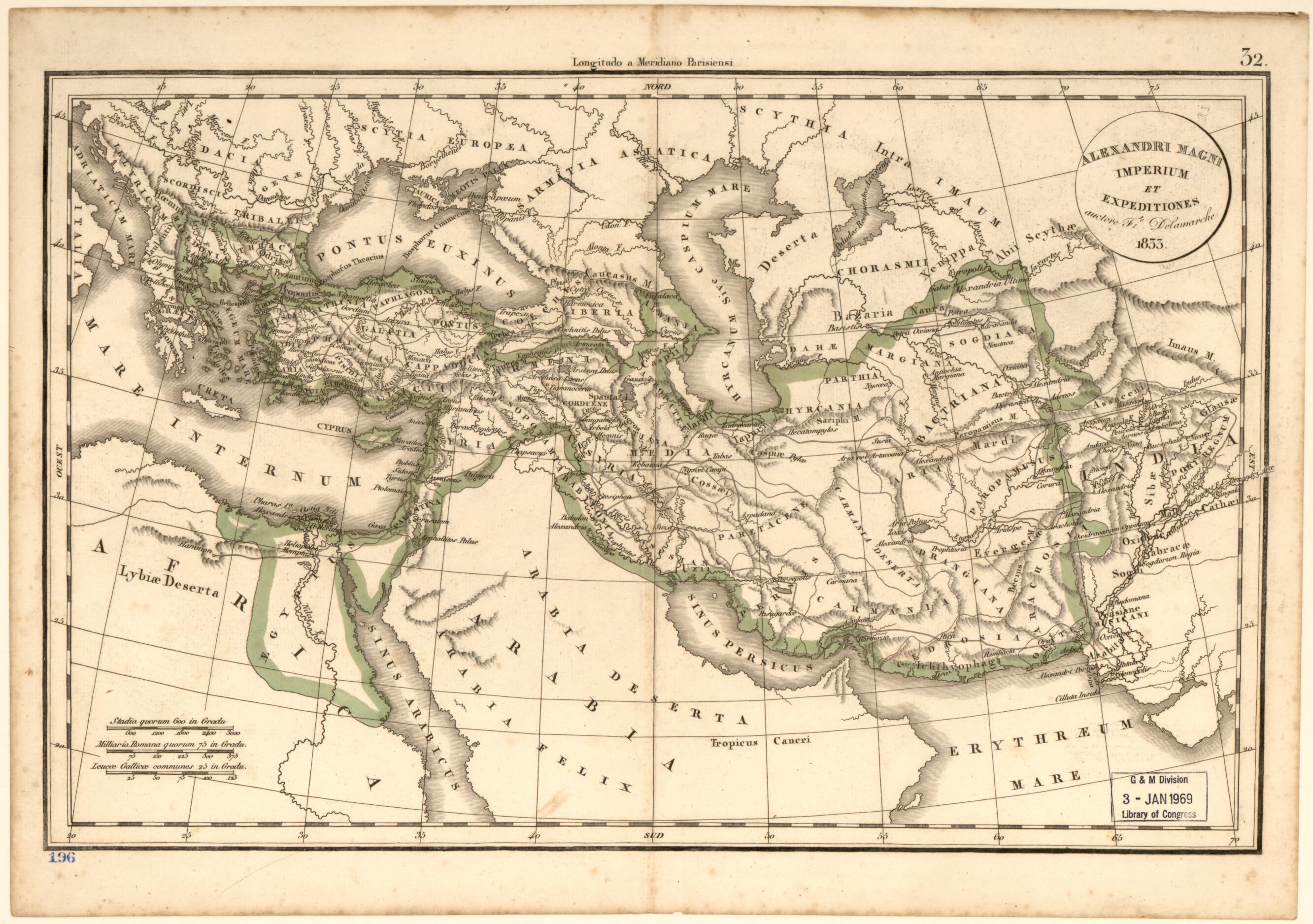 This old map of Alexandri Magni Imperium Et Expeditiones from 1833 was created by Félix Delamarche in 1833