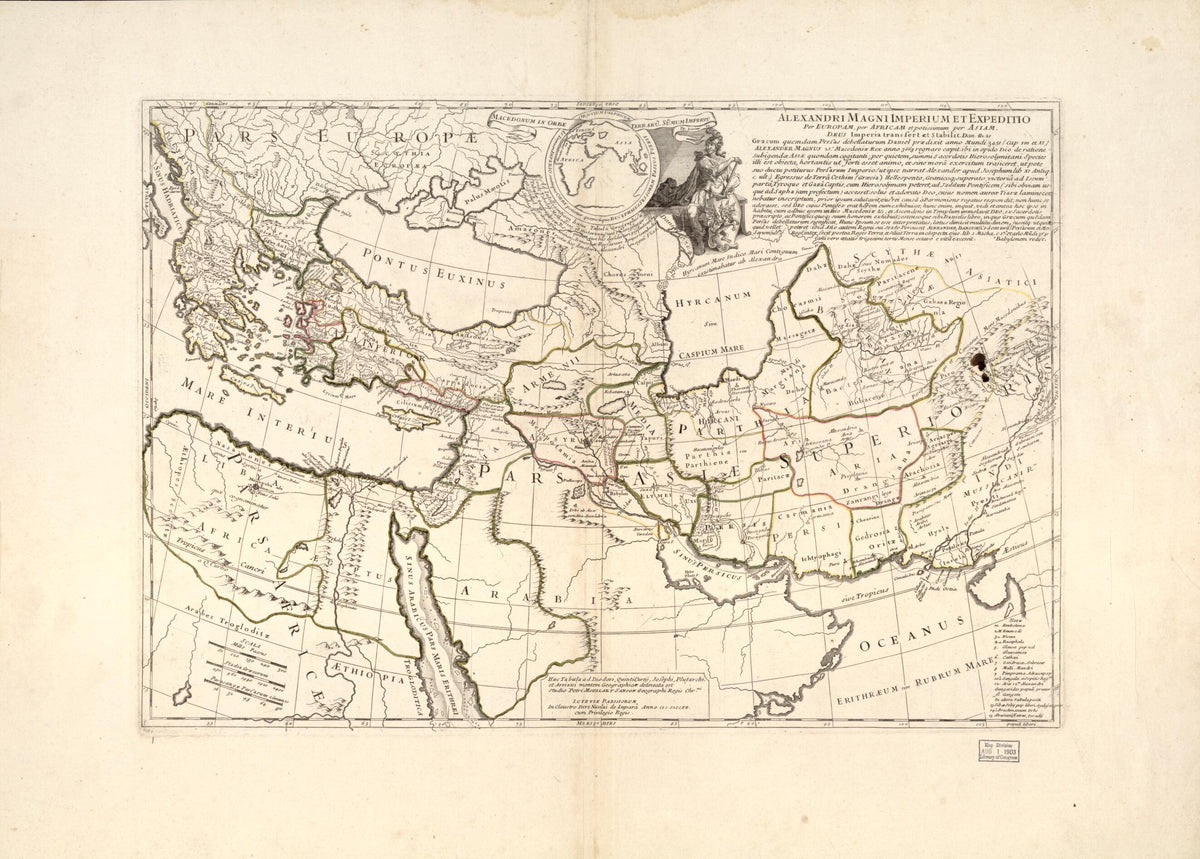 Alexandri Magni Imperium Et Expeditio Per Europam, Per Africam Et Potissimum Per Asiam 1712 by Relic Map Company