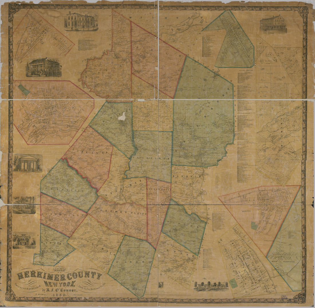 This old map of Map of Herkimer County, New York from 1859 was created by T. Golden, R. F. O&