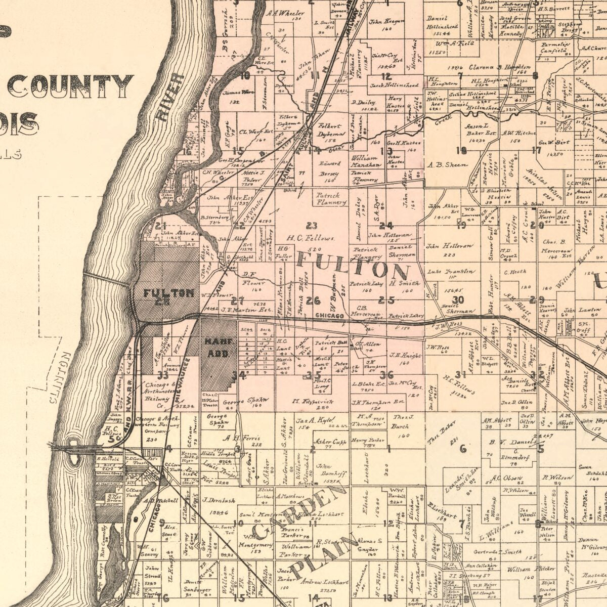 This old map of Map of Whiteside County, Illinois from 1896 was created by Edw. O. Hills in 1896