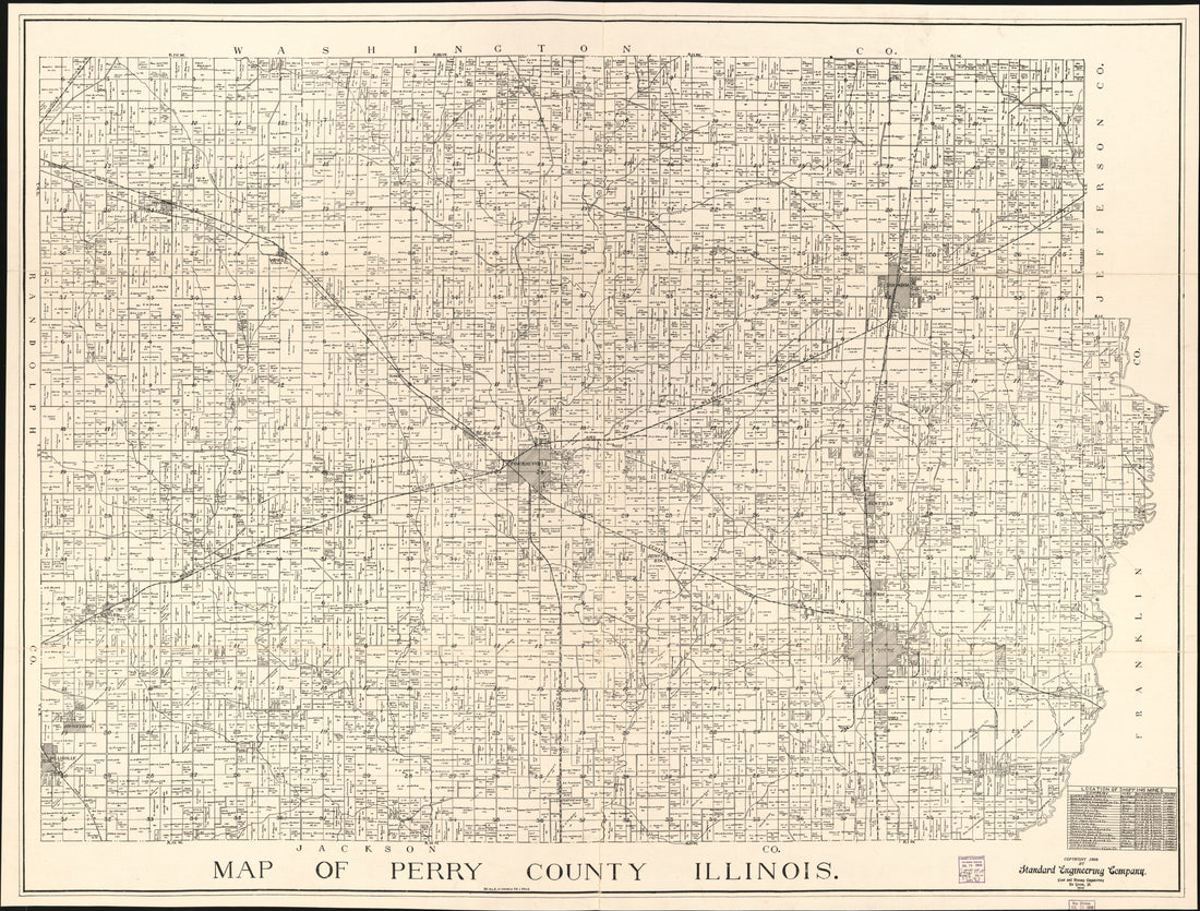 This old map of Map of Perry County, Illinois from 1908 was created by in 1908