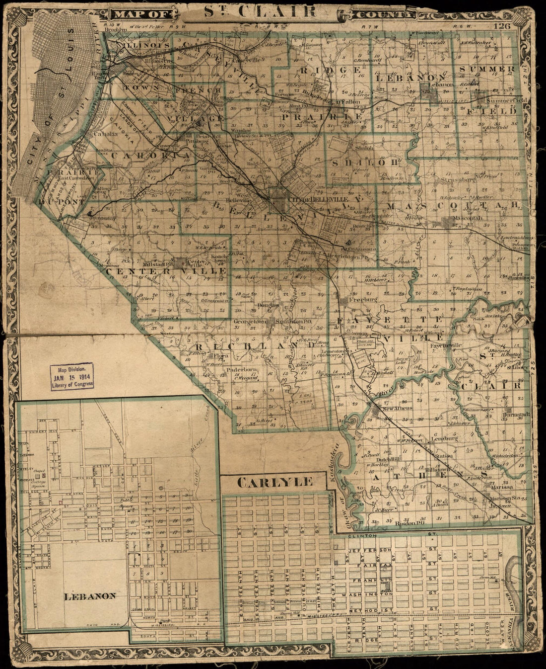 This old map of Map of St. Clair County from 1875 was created by in 1875