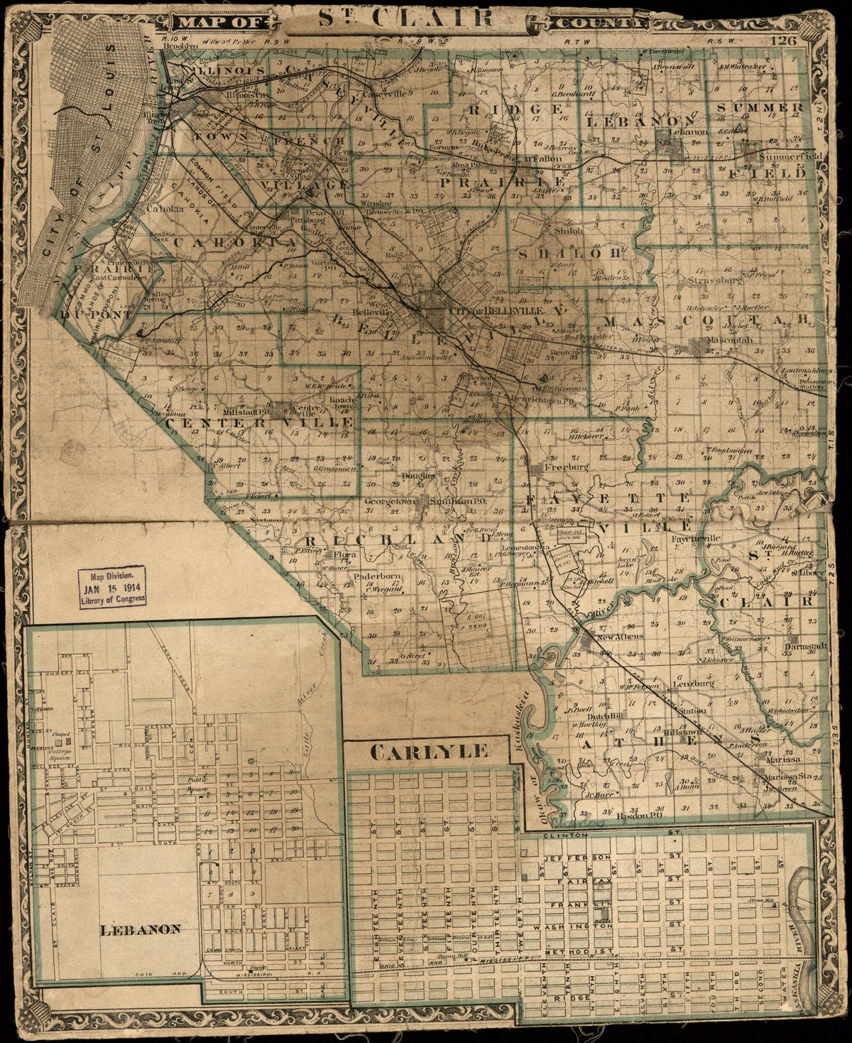 Map of St. Clair County 1875 by Relic Map Company
