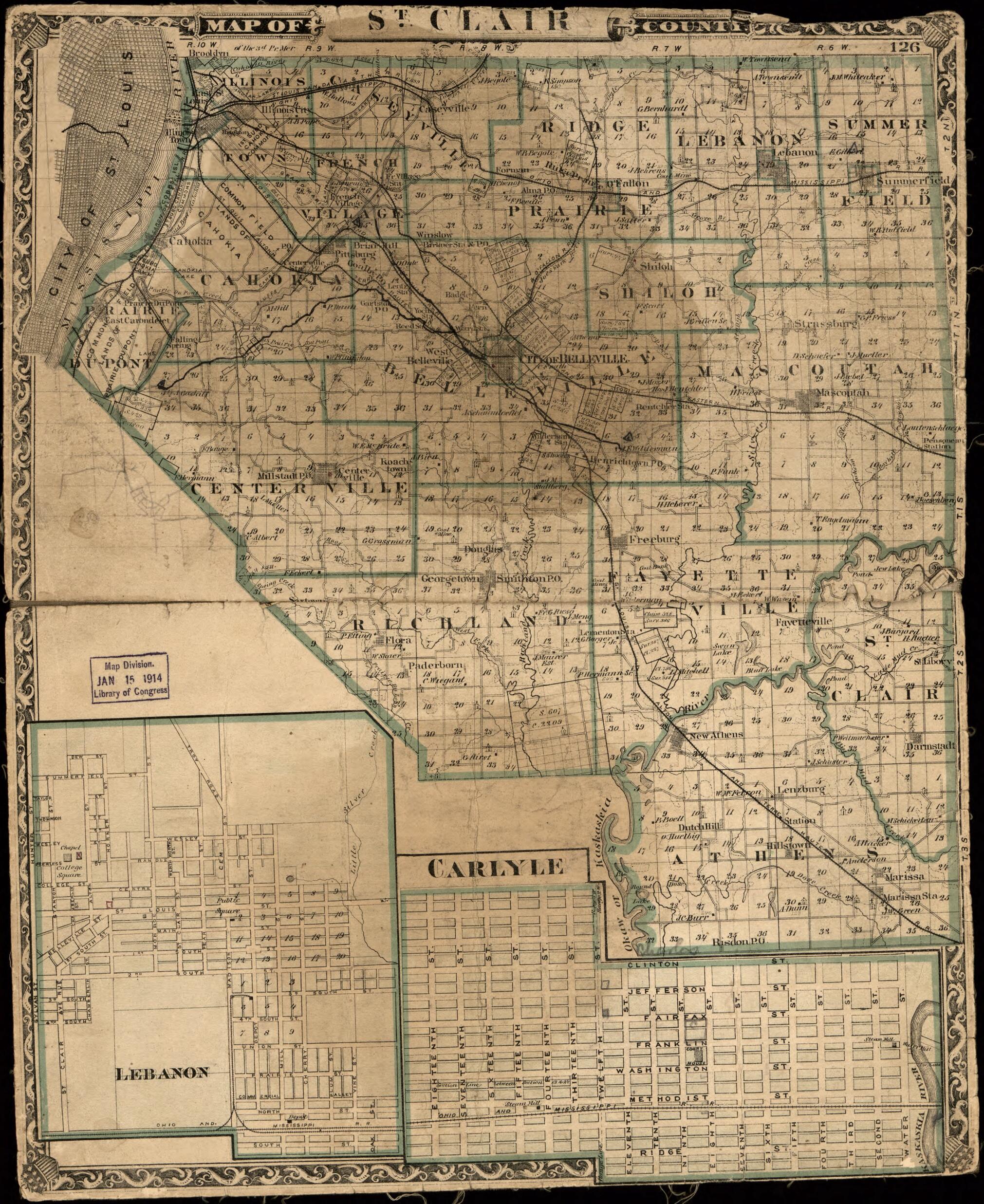 This old map of Map of St. Clair County from 1875 was created by in 1875