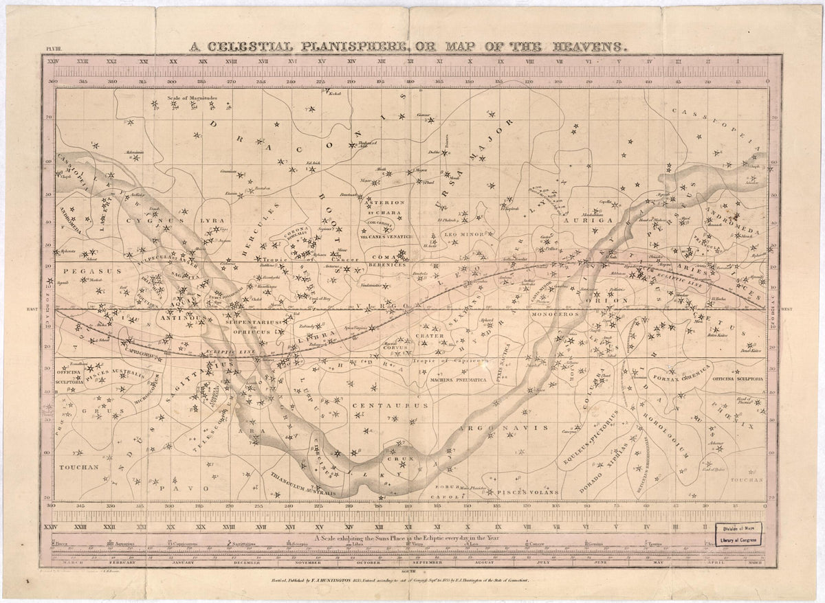 A Celestial Planisphere, Or Map of the Heavens 1835 by Relic Map Company