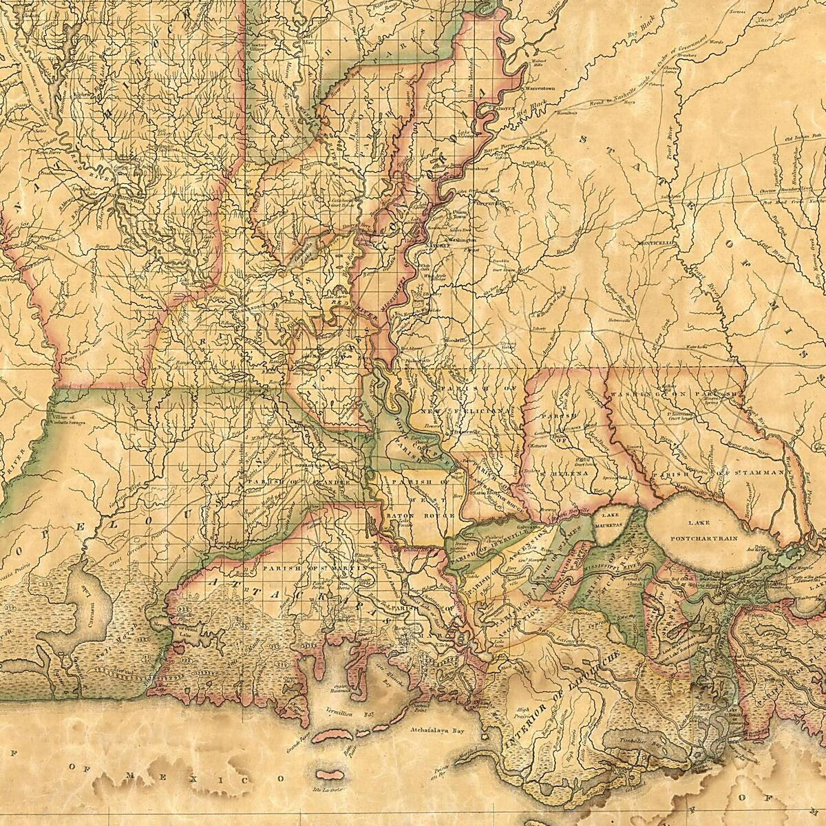 This old map of Map of Louisiana from 1820 was created by John Melish in 1820