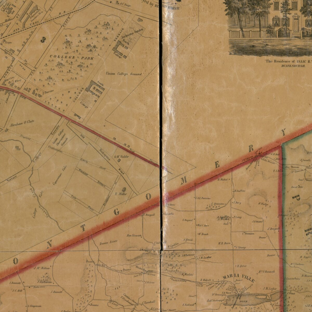 This old map of Map of Schenectady County, New York from 1856 was created by  Dumcke & Keil, L. Fagan, Henry Ramsay in 1856