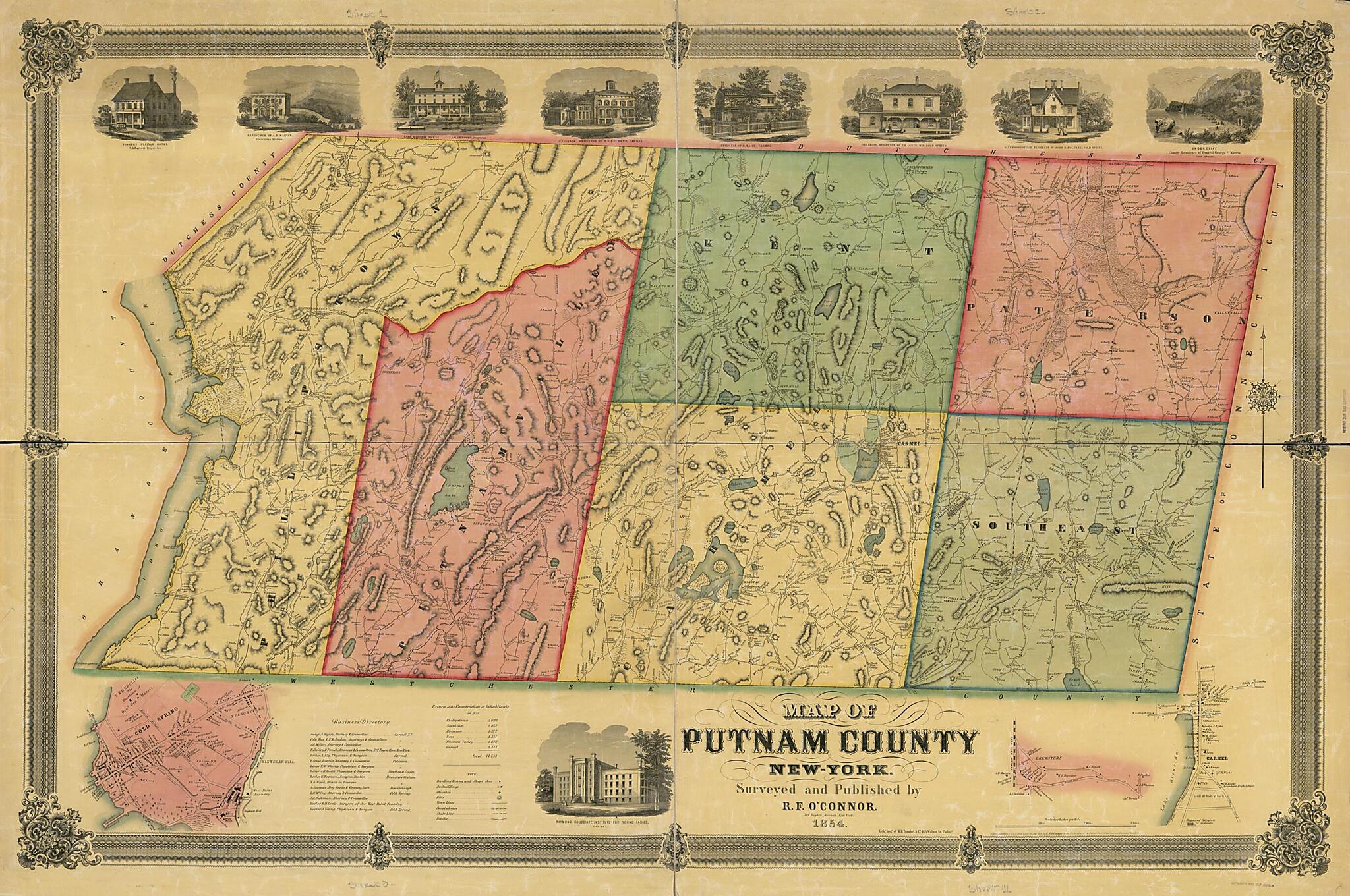 This old map of York from 1854 was created by M.H. Traubel & Co, R. F. O&