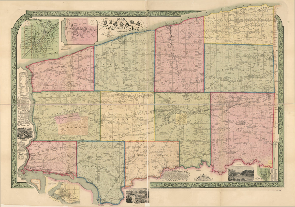 Map of Niagara County, New York in 1852 by Relic Map Company