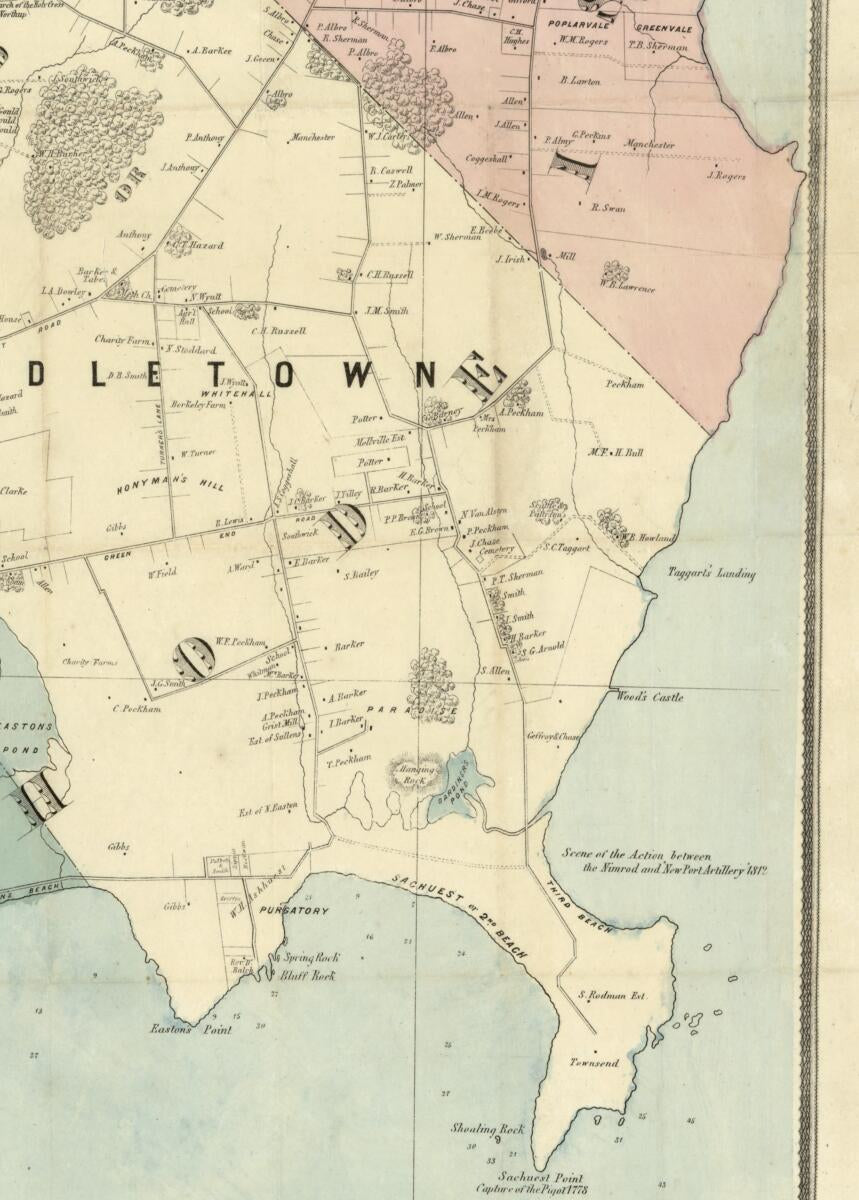 This old map of Map of Newport & Vicinity, Or Rhode Island. (Rhode Island) from 1870 was created by Adomiran Judson Ward in 1870