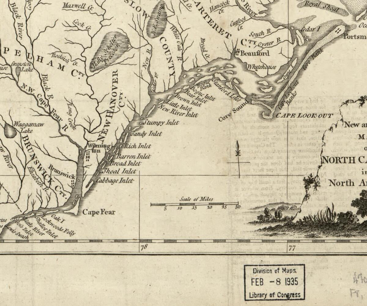 This old map of A New and Accurate Map of North Carolina In North America from 1779 was created by  in 1779