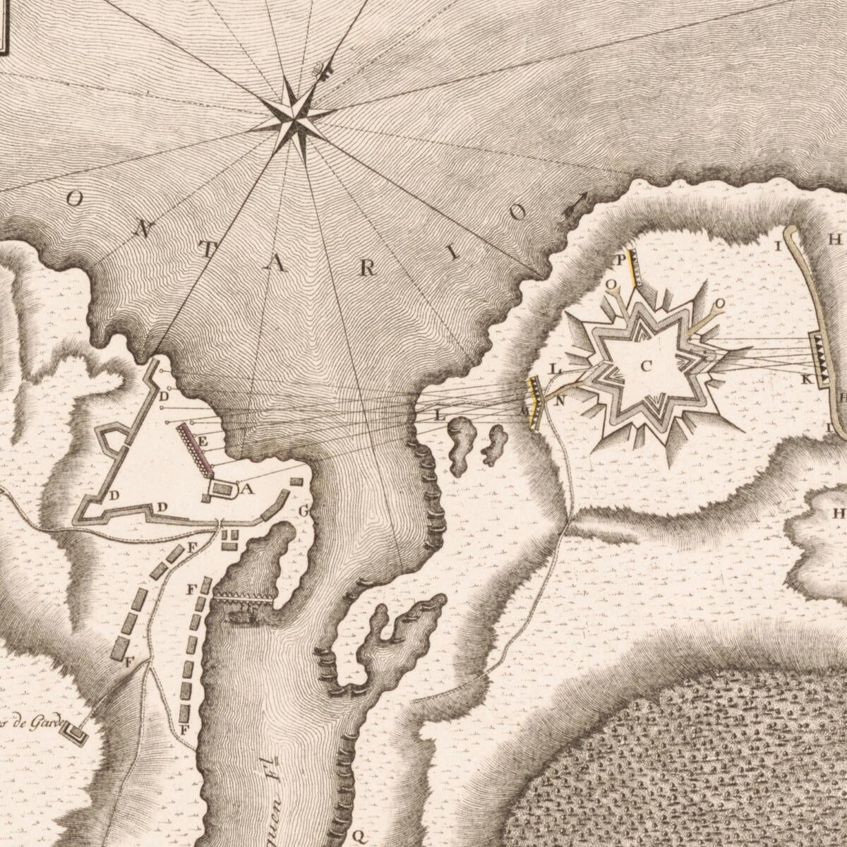 This old map of Attaques Des Forts De Chouaguen En Amérique : Pris Par Les Français Commandé Par Le Marquis De Montcalm Le 14 Août from 1756 was created by G. J. (Georg Joseph) Cöntgen, L. Therbu in 1756