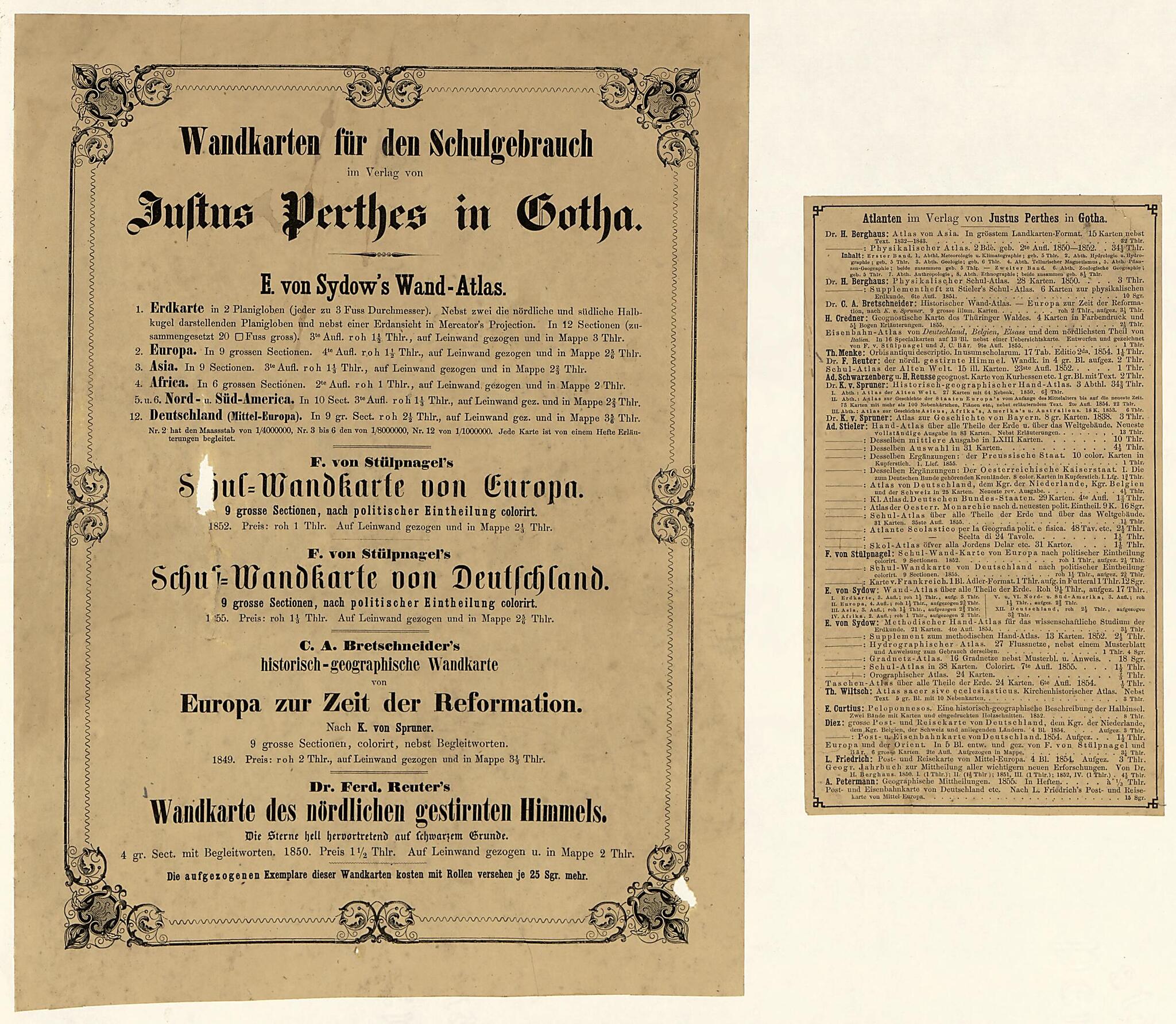 This old map of Der Nördliche Gestirnte Himmel from 1850 was created by C. Hellfarth, Germany) Justus Perthes (Firm : Gotha, Ferdinand Reuter in 1850