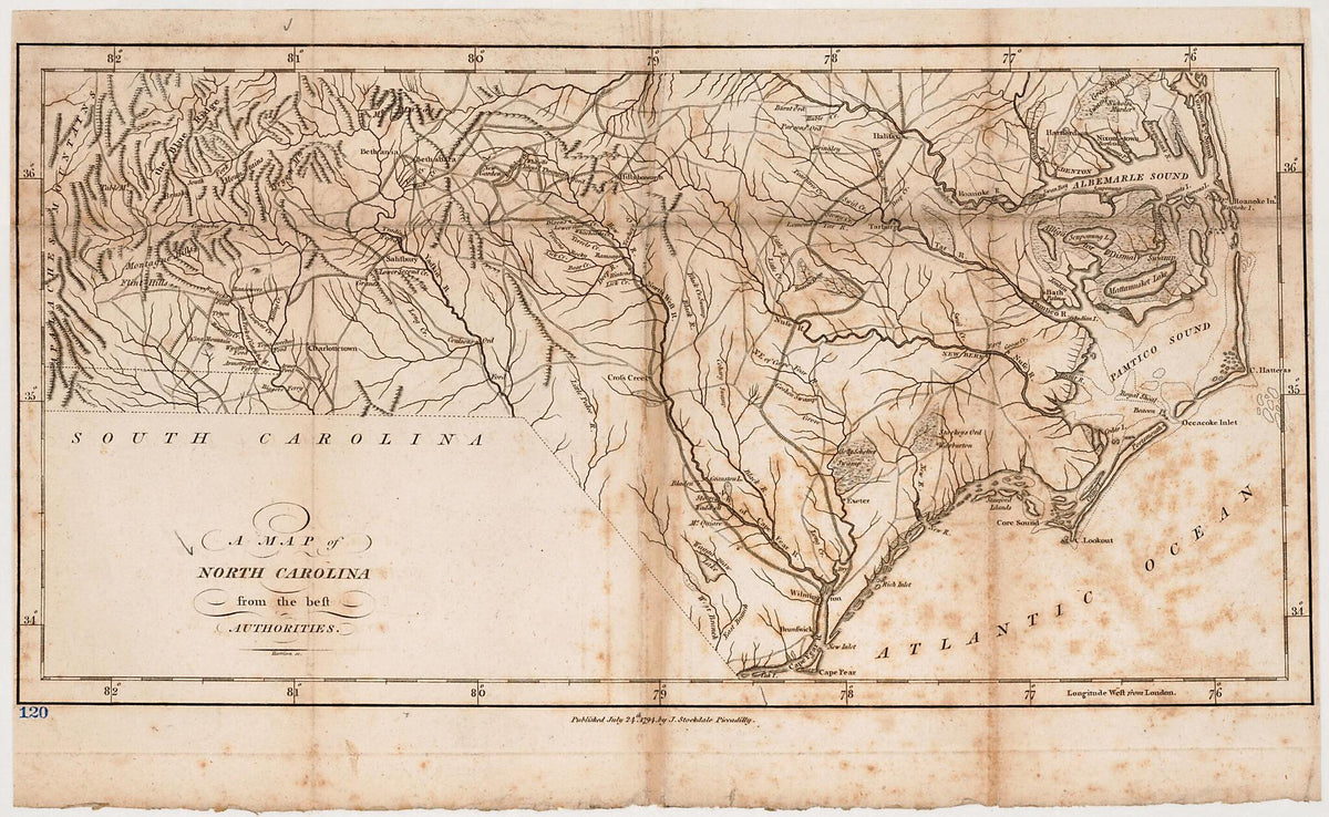 A Map of North Carolina : from the Best Authorities 1794 by Relic Map Company