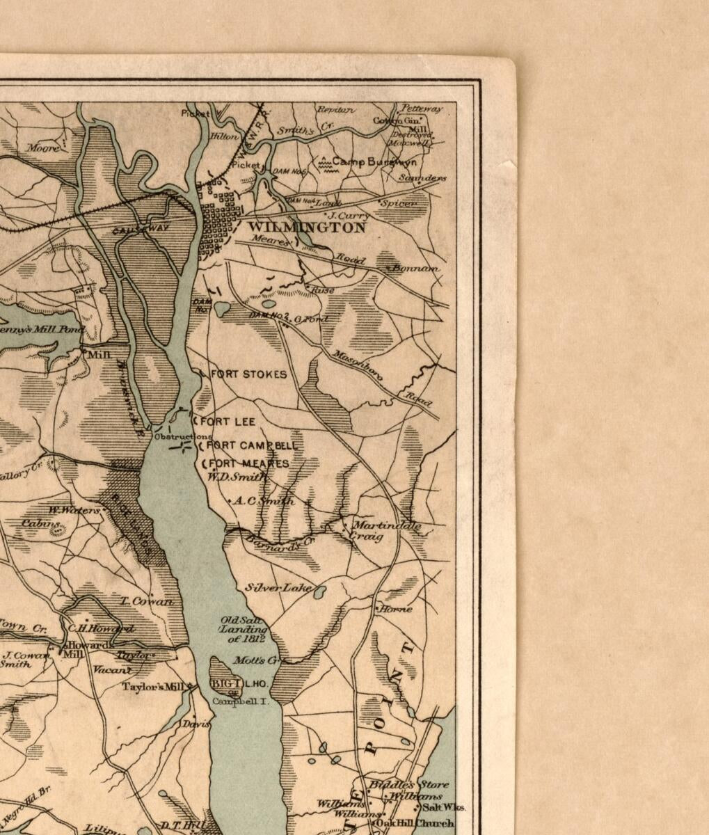 This old map of Map of the Cape Fear River and the Approaches to Wilmington, N.C. : from C.S.A. Engineer Surveys from 1862 was created by R. F. Barnes,  Norris Peters Co in 1862