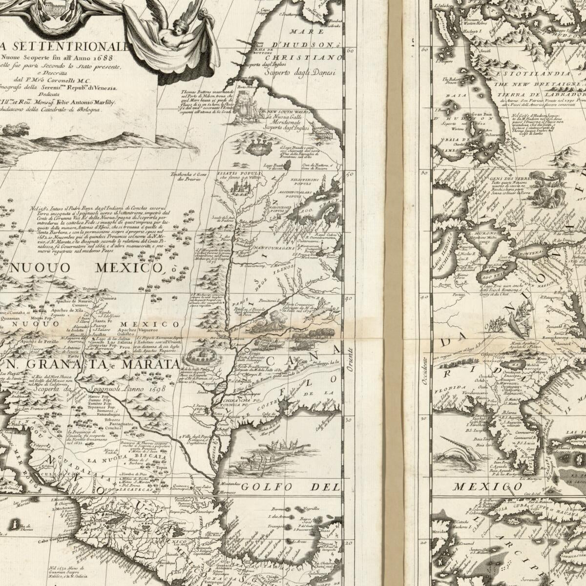 This old map of America Settentrionale Colle Nuoue Scoperte Fin Al&