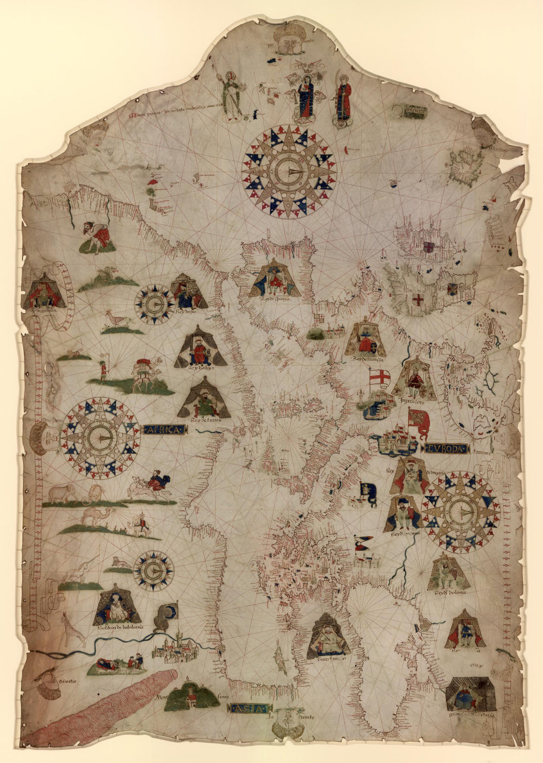 This old map of Chart of the Mediterranean, Black Sea, and the Coasts of Western Europe and Northwest Africa from 1559 was created by Mateus Prunes in 1559