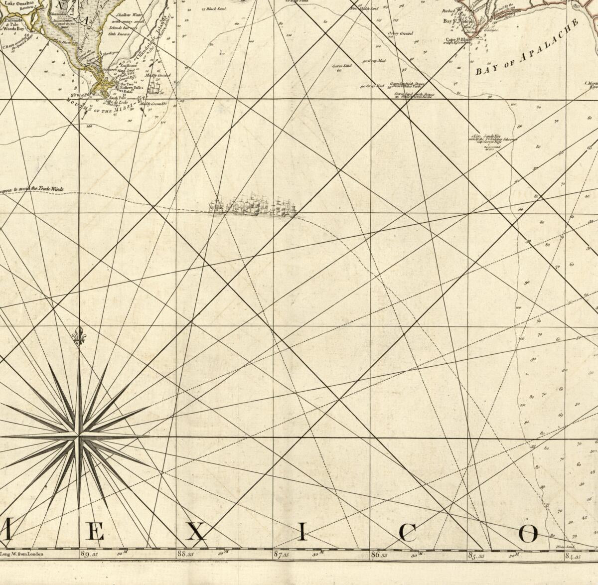 This old map of The Coast of West Florida and Louisiana : the Peninsula and Gulf of Florida Or Channel of Bahama With the Bahama Islands (Peninsula and Gulf of Florida Or Channel of Bahama With the Bahama Islands) from 1775 was created by Thomas Jefferys