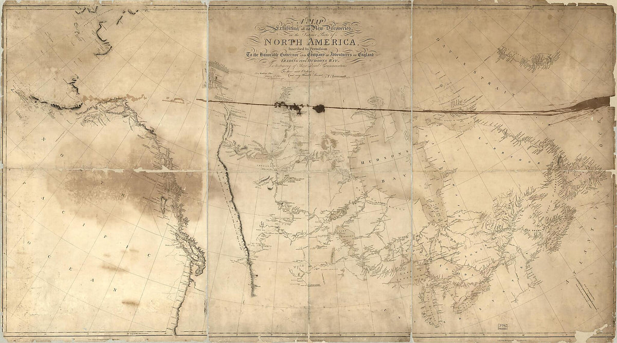 A Map Exhibiting All the New Discoveries In the Interior Parts of North America in 1796 by Relic Map Company