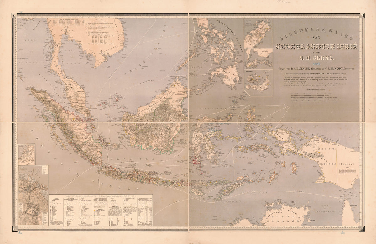 Algemeene Kaart Van Nederlandsch Indië in 1869 by Relic Map Company