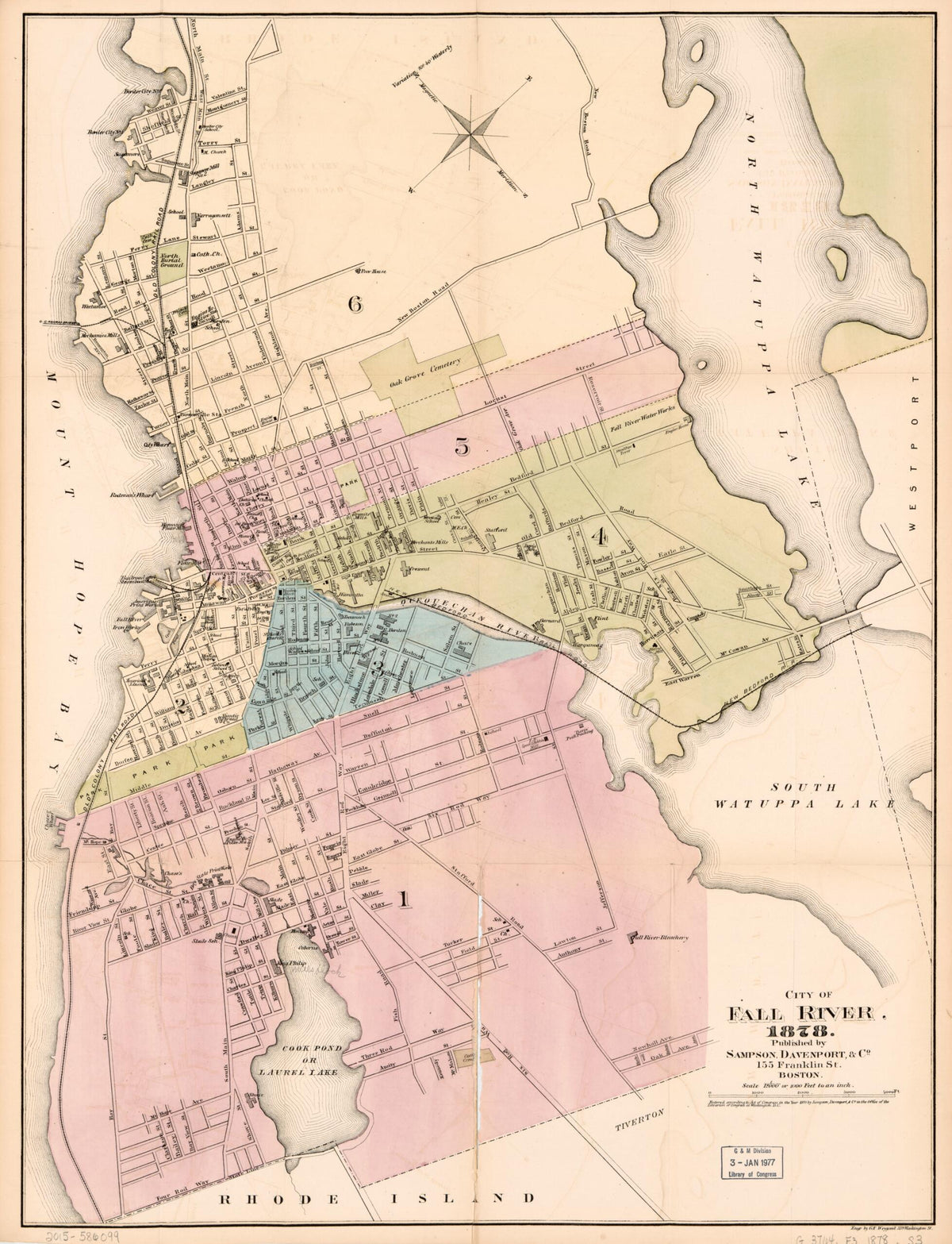 City of Fall River 1878 by Relic Map Company