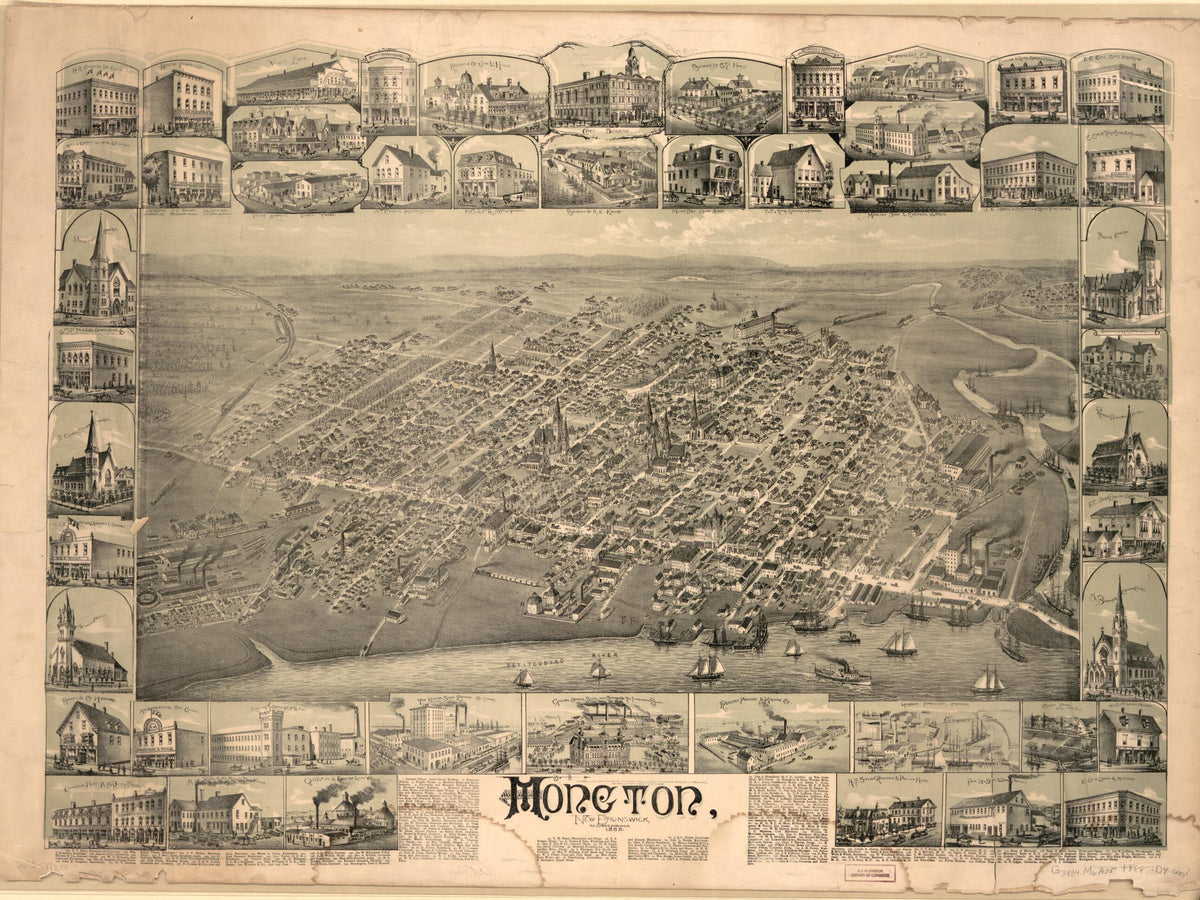 Moncton, New Brunswick, 1888 by Relic Map Company