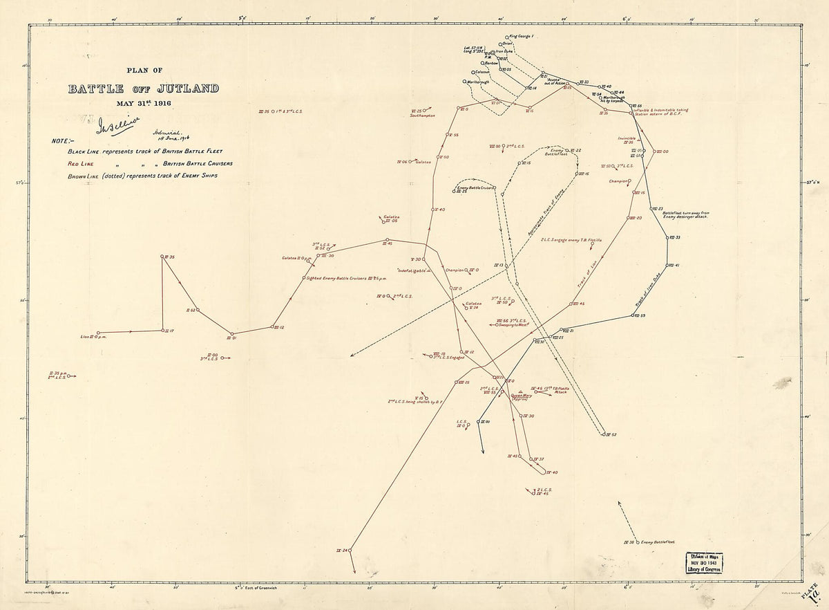 Plans of the Battle of Jutland, May 31st 1916 by Relic Map Company