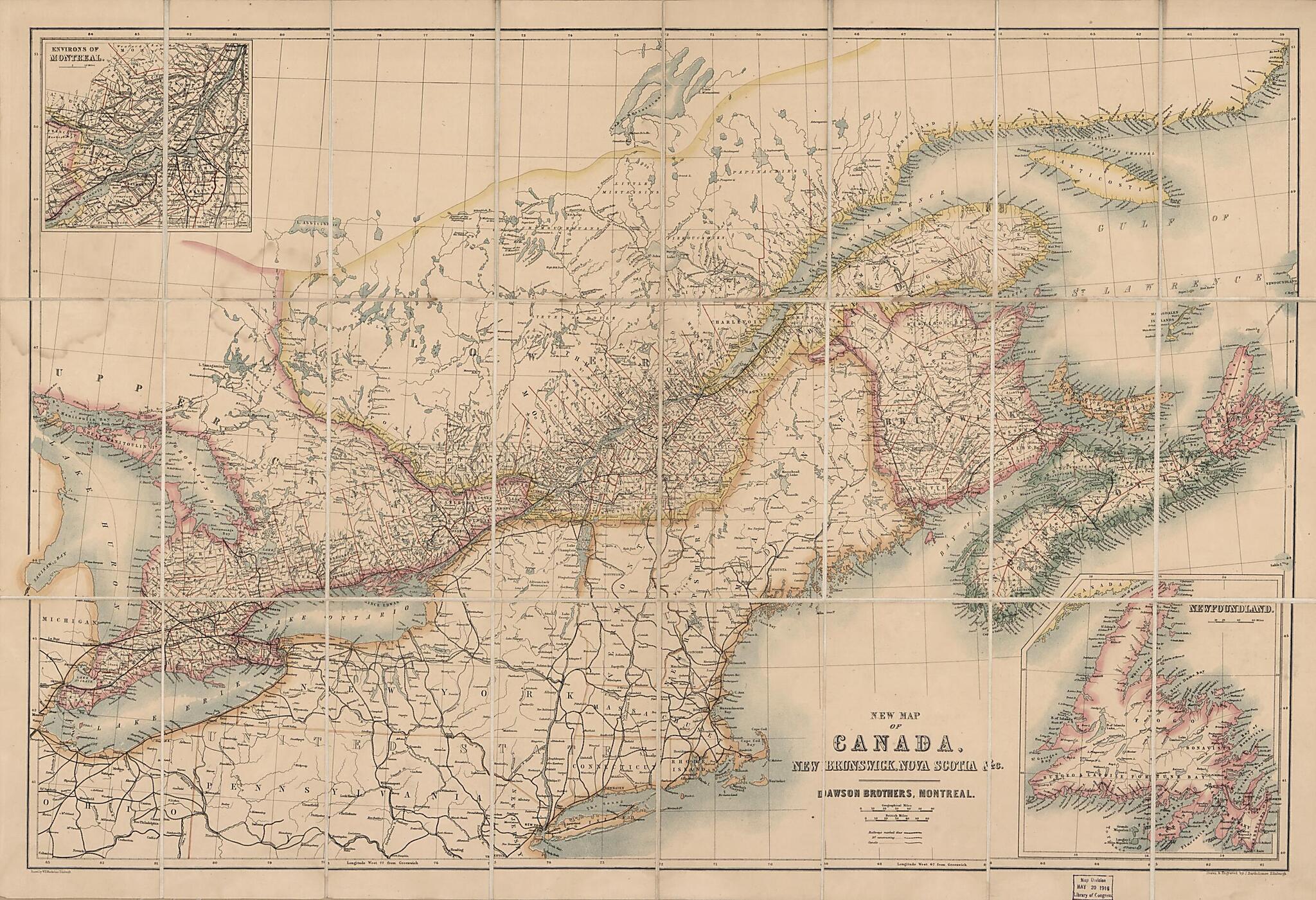 This old map of New Map of Canada : New Brunswick, Nova Scotia &c from 1860 was created by John Bartholomew in 1860