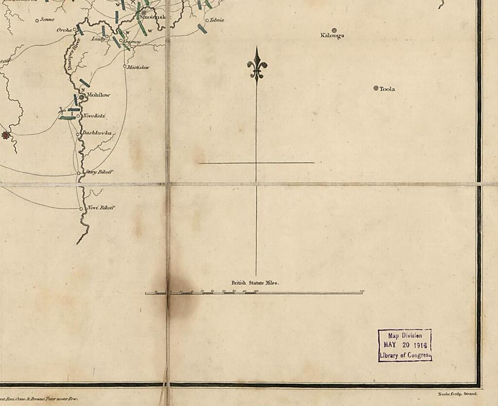 This old map of Advance of the French Army to Moscow from 1813 was created by  And Brown,  Hurst,  Longman, Samuel John Neele,  Orme, Robert Ker Porter,  Rees in 1813