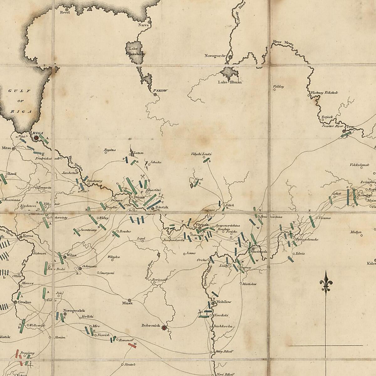 This old map of Advance of the French Army to Moscow from 1813 was created by  And Brown,  Hurst,  Longman, Samuel John Neele,  Orme, Robert Ker Porter,  Rees in 1813