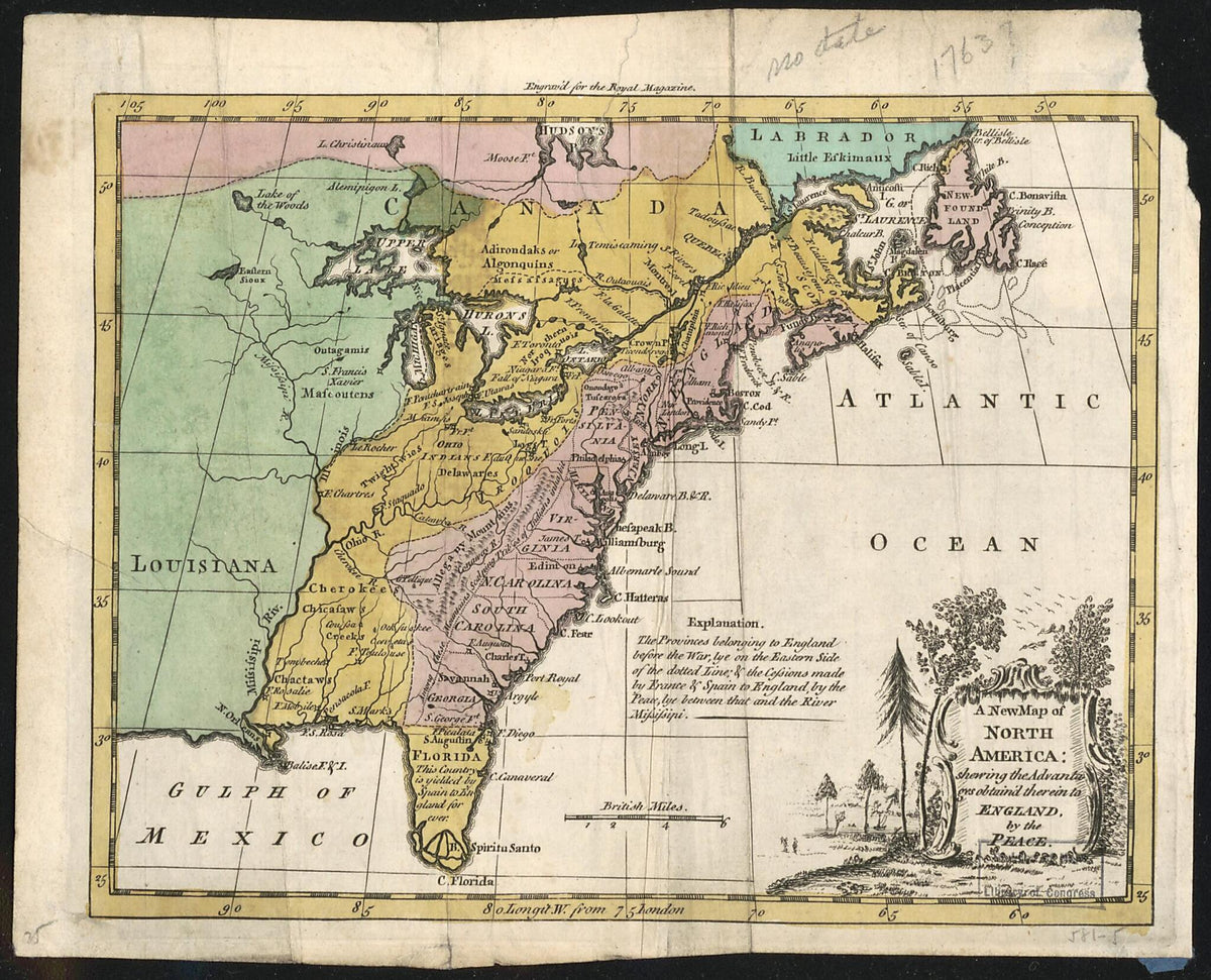 A New Map of North America, Shewing the Advantages Obtain&