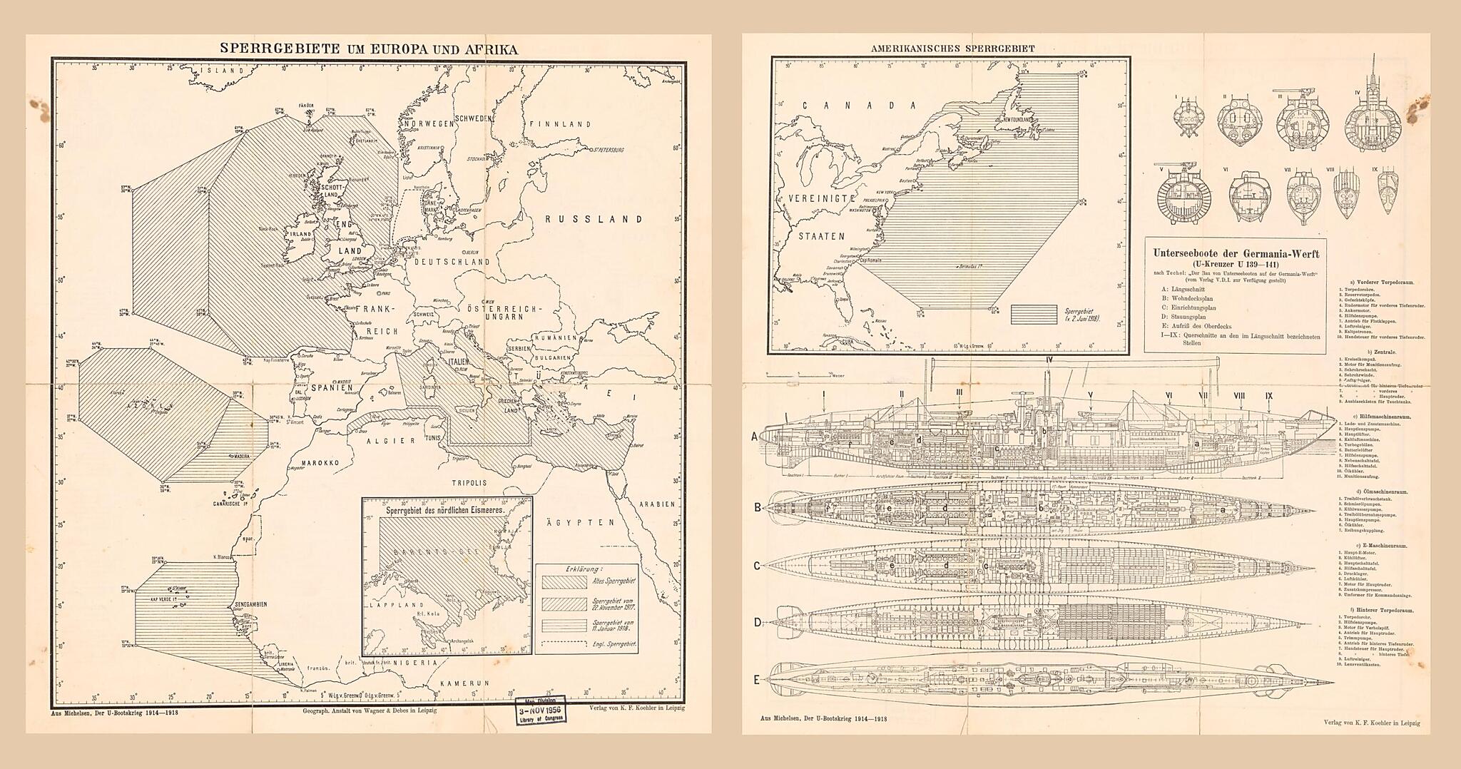 This old map of Sperrgebiete Um Europa Und Afrika from 1925 was created by Wagner & Debes in 1925