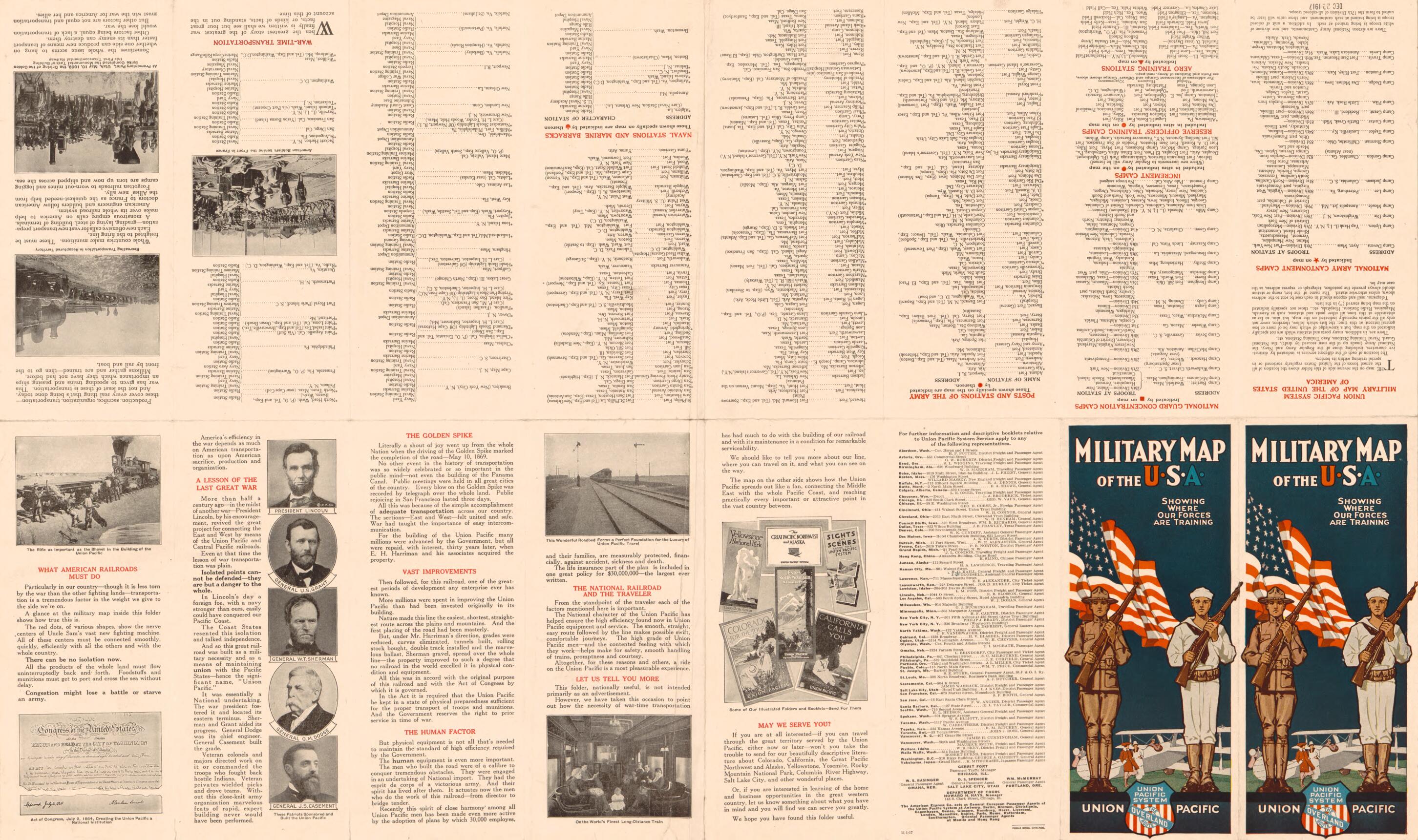 This old map of Military Map of the United States of America : Showing Location of All Forces In Training (Military Map of the U.S.A. Showing Where Our Forces Are Training) from 1917 was created by Poole Brothers in 1917