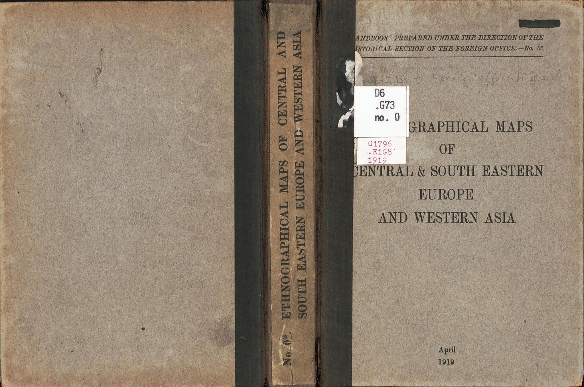 This old map of Ethnographical Maps of Central & South Eastern Europe and Western Asia from 1917 was created by Great Britain. Foreign Office. Historical Section, Great Britain. War Office, Great Britain. War Office. General Staff. Geographical Sectio