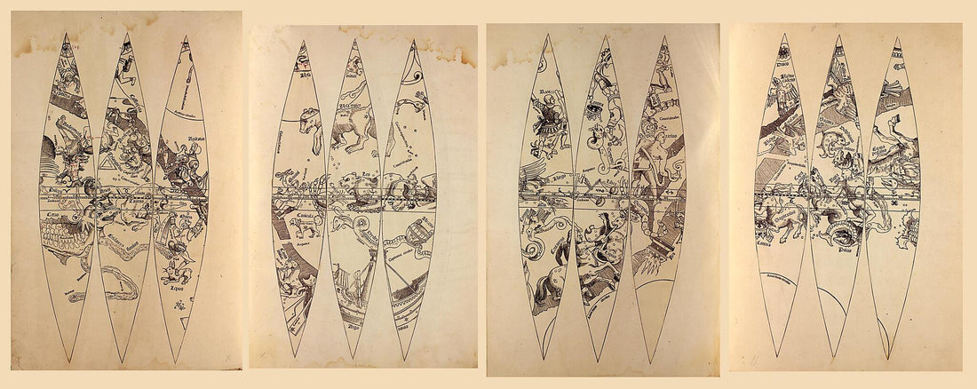 This old map of Celestial Globe Gores from 1517 was created by Jay I. Kislak Collection (Library of Congress), Johann Schöner in 1517