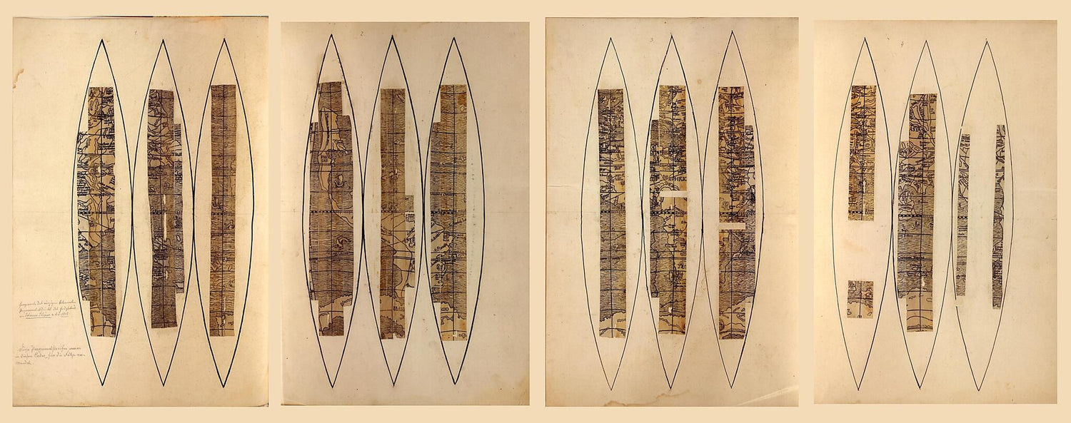 This old map of Fragmentary Terrestrial Globe Gores from 1517 was created by  Jay I. Kislak Collection (Library of Congress), Johann Schöner in 1517