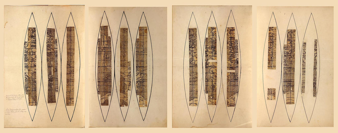 This old map of Fragmentary Terrestrial Globe Gores from 1517 was created by Jay I. Kislak Collection (Library of Congress), Johann Schöner in 1517