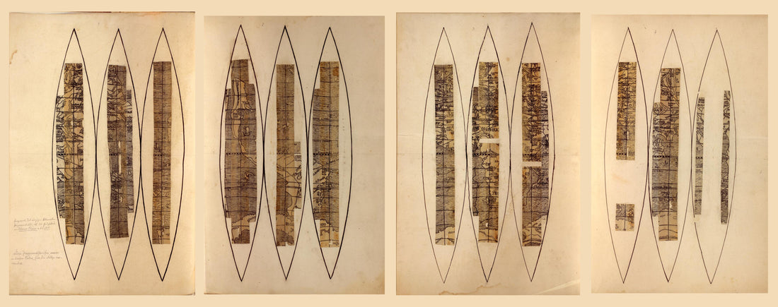 This old map of Fragmentary Terrestrial Globe Gores from 1517 was created by Jay I. Kislak Collection (Library of Congress), Johann Schöner in 1517