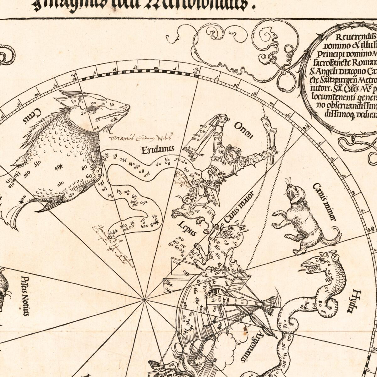 This old map of Imagines Coeli Meridionales from 1515 was created by Albrecht Dürer,  Jay I. Kislak Collection (Library of Congress), Johann Schöner, Johannes Stabius in 1515