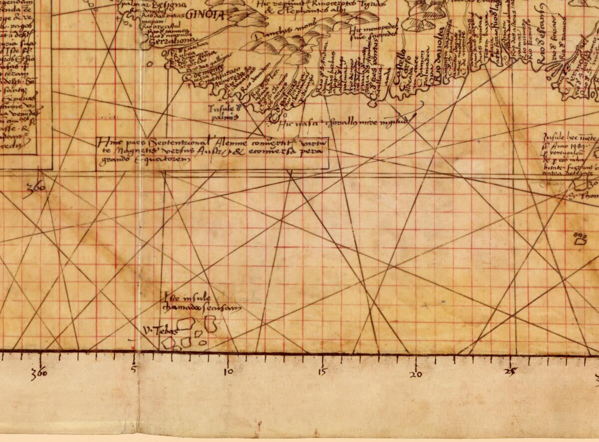 This old map of Manuscript Copy of Sheet 6 of Waldseemüller&