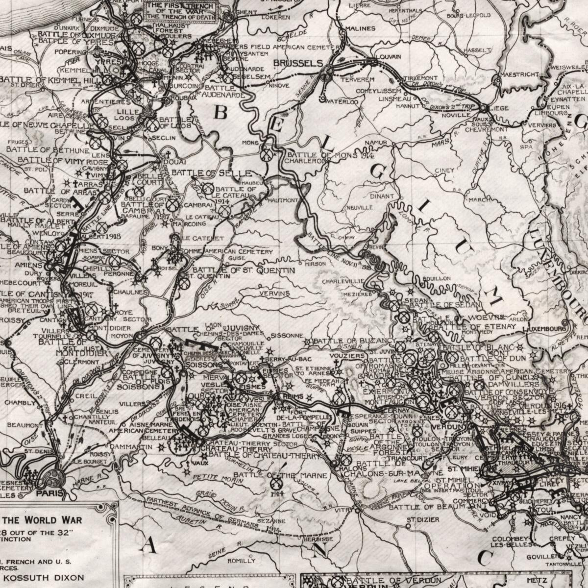 This old map of The North American Indian In the World War from 1925 was created by  General&