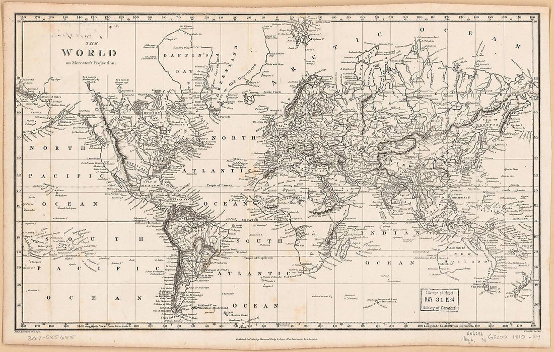 This old map of The World On Mercator&