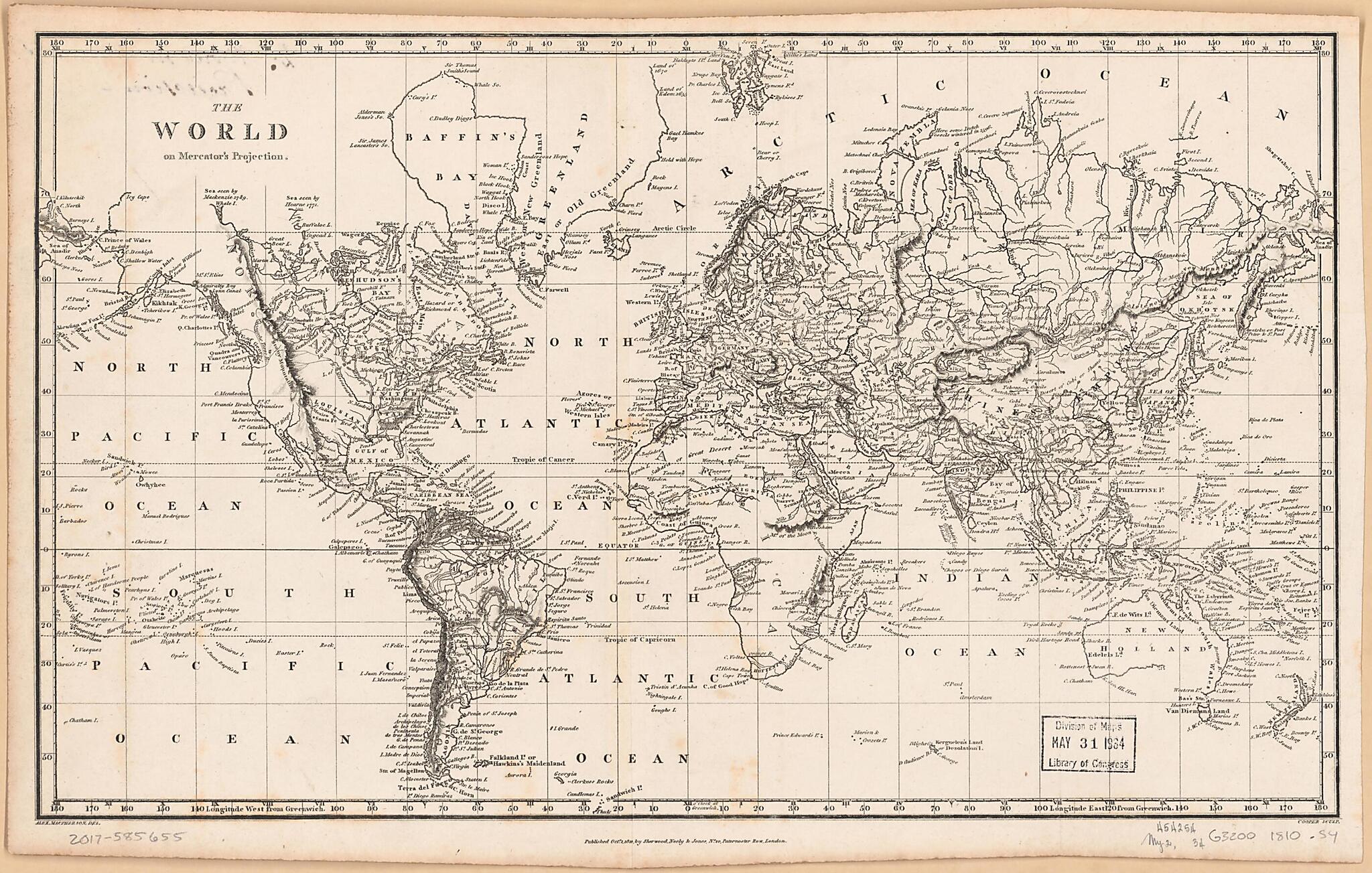 This old map of The World On Mercator&