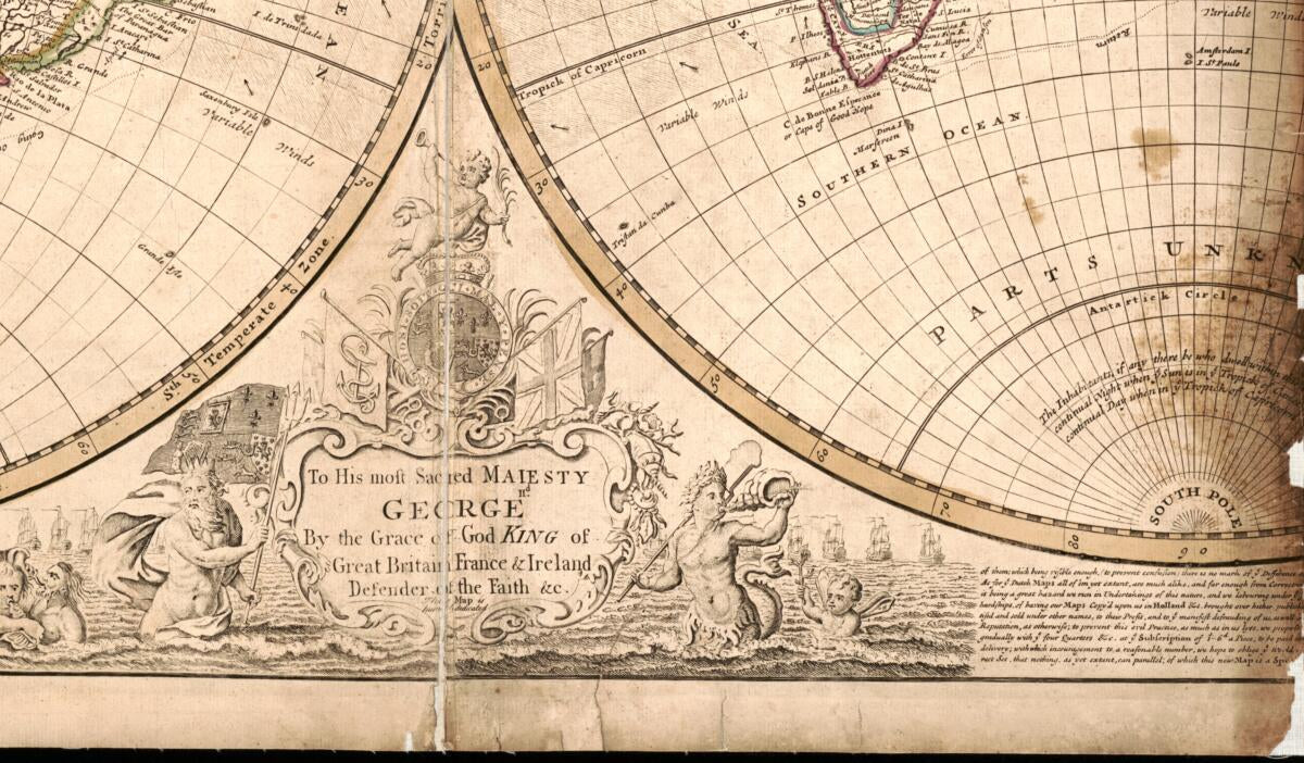 This old map of A New and Correct Map of the World Laid Down According to the Newest Discoveries and from the Most Exact Observations, a New and Correct Map of the World Laid Down According to the Newest Discoveries and from the Most Exact Observations f