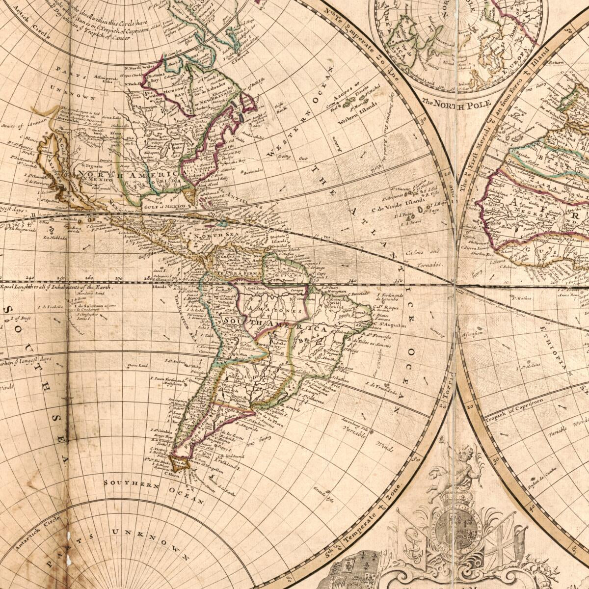 This old map of A New and Correct Map of the World Laid Down According to the Newest Discoveries and from the Most Exact Observations, a New and Correct Map of the World Laid Down According to the Newest Discoveries and from the Most Exact Observations f