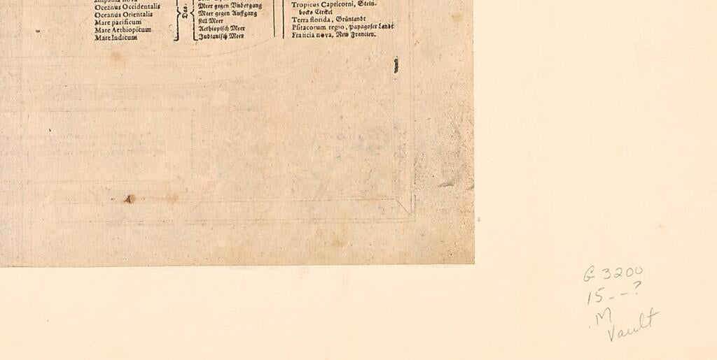 This old map of Die Erst General Tafel Die Beschreibung Und Den Circkel Des Gantzen Erdtrichs Und Meers Innhaltende. (Erste Landtafel Begreifft In Sich Der Ganzen Erdkugel) from 1588 was created by Sebastian Henricpetri, Sebastian Münster in 1588